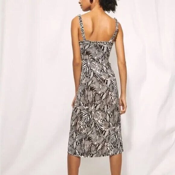 Wilfred Aritzia Heartthrob Animal Print Midi Dress Small - Picture 5 of 10